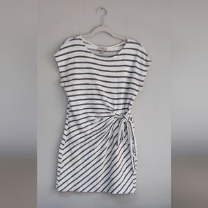 Ann Taylor LOFT Terry Cloth Striped Wrap Dress